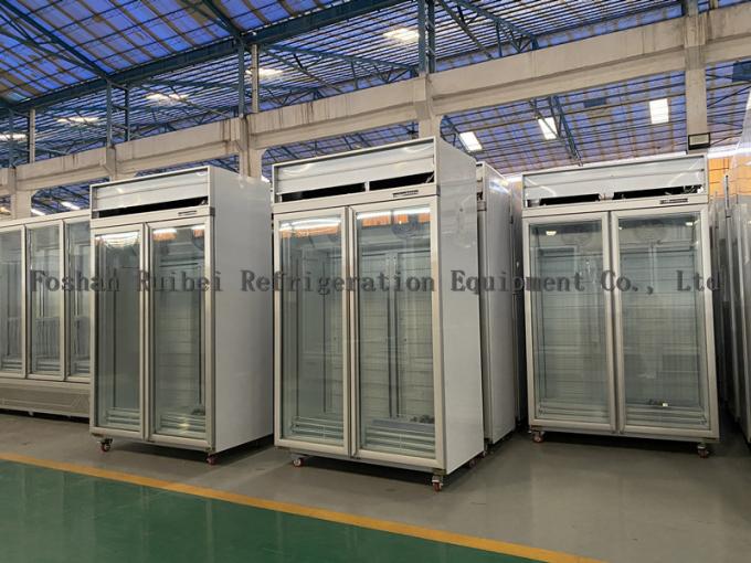 Commercial Double Door Freezer Glass Door Upright Display Refrigerators