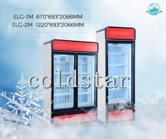 Commercial Supermarket Upright 400L Glass Door Display Fridge Freezer